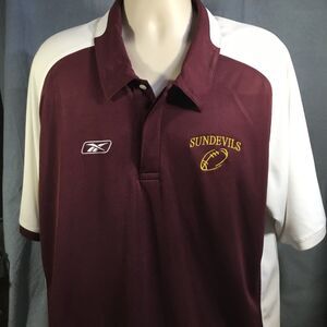 Reebok Arizona State University ASU Sun Devils Football Polo Shirt Sz XLarge
